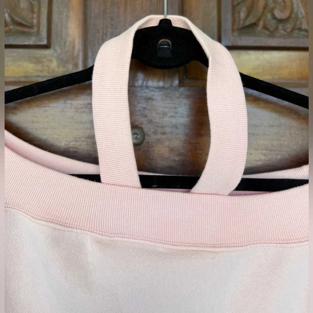Rebecca Minkoff Light Pink Off-Shoulder Long Sleeve Demi Sweatshirt, Large, NWT - Picture 7 of 11